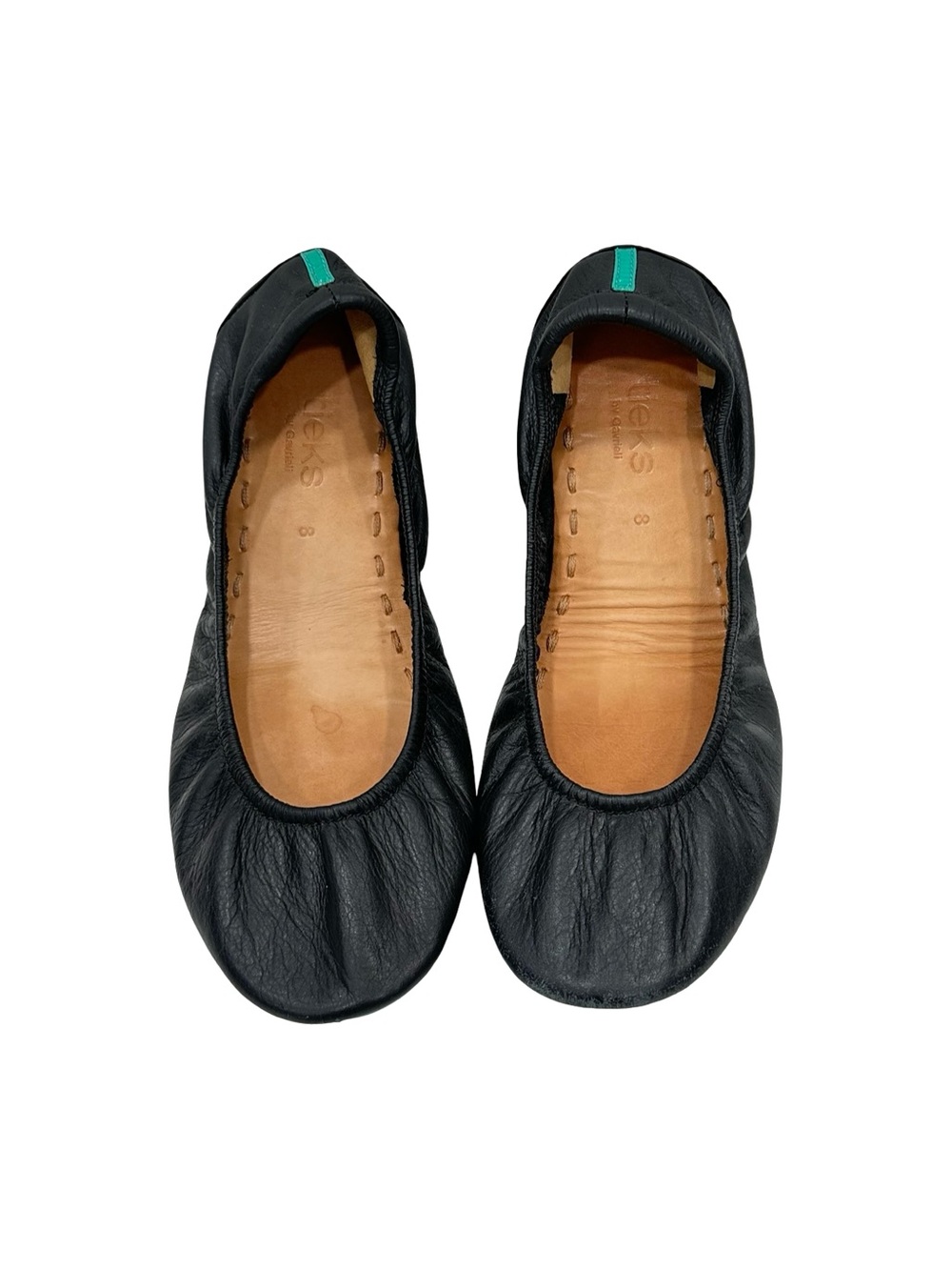 Tieks by Gavrieli Black Leather Ballet Flats Size 8 Teal